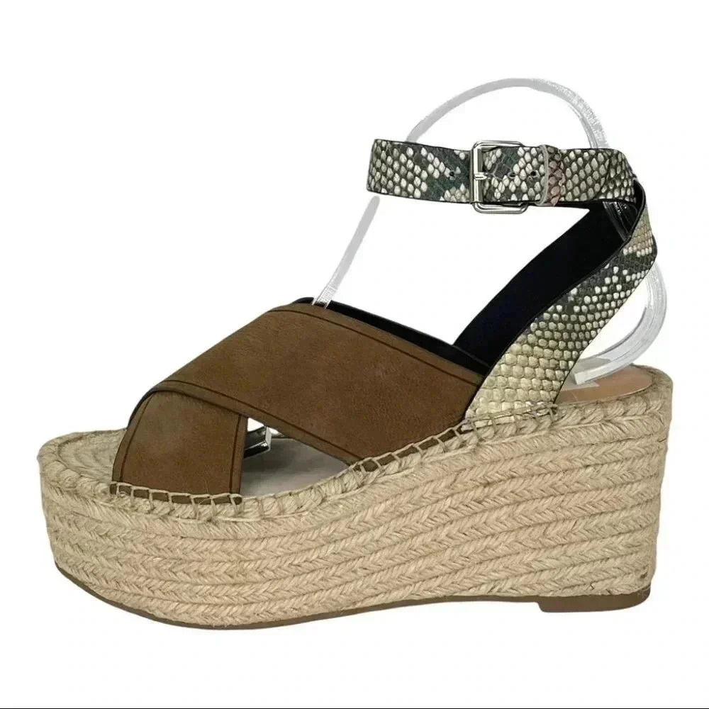 Dolce Vita Carsie Olive Nubuck Leather Espadrille Platform Womens Sandals - Picture 2 of 13
